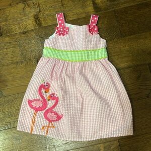 Emily rose flamingo pink gingham dress for toddler